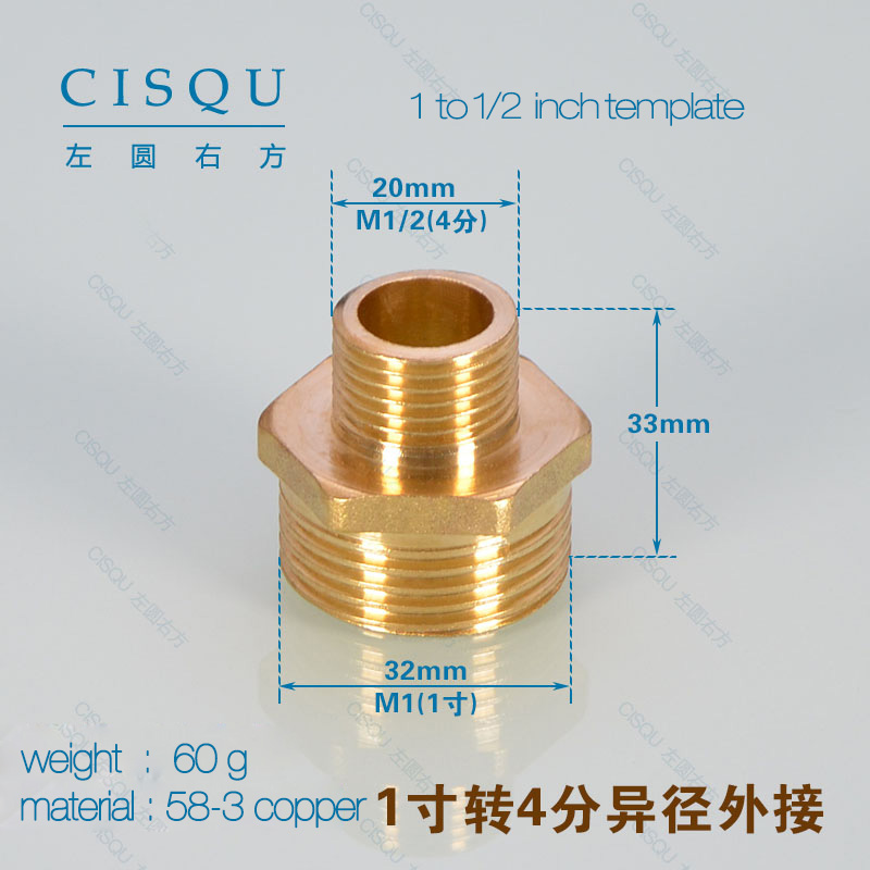 1  to 1/2, 33mm,60g inch template 